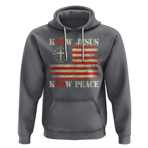 Know Jesus Know Peace Hoodie No Jesus No Peace Bible American Flag TS02 Charcoal Printyourwear