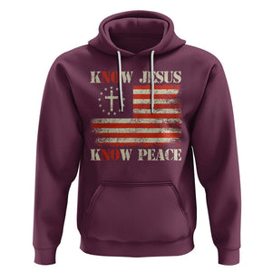 Know Jesus Know Peace Hoodie No Jesus No Peace Bible American Flag TS02 Maroon Printyourwear