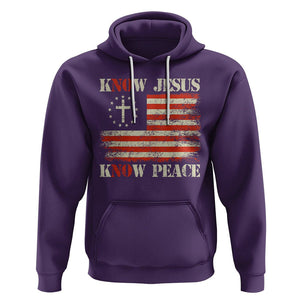 Know Jesus Know Peace Hoodie No Jesus No Peace Bible American Flag TS02 Purple Printyourwear