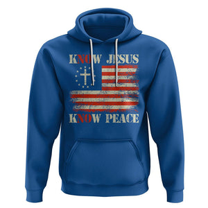 Know Jesus Know Peace Hoodie No Jesus No Peace Bible American Flag TS02 Royal Blue Printyourwear