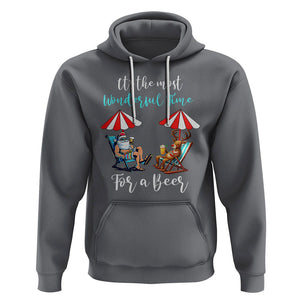 Funny Christmas in July Drinking Hoodie It's The Most Wonderful Time For A Beer TS02 Charcoal Printyourwear