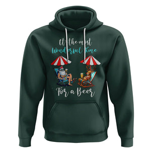 Funny Christmas in July Drinking Hoodie It's The Most Wonderful Time For A Beer TS02 Dark Forest Green Printyourwear