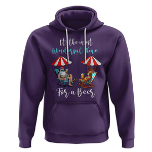 Funny Christmas in July Drinking Hoodie It's The Most Wonderful Time For A Beer TS02 Purple Printyourwear