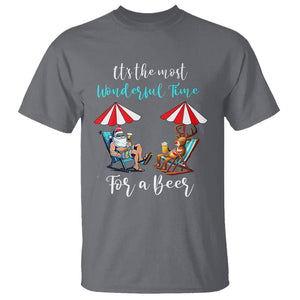 Funny Christmas in July Drinking T Shirt It's The Most Wonderful Time For A Beer TS02 Charcoal Printyourwear