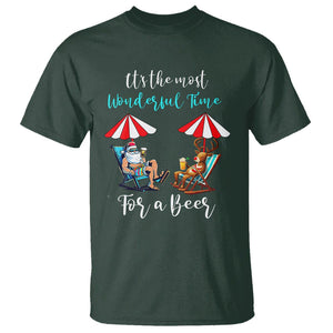 Funny Christmas in July Drinking T Shirt It's The Most Wonderful Time For A Beer TS02 Dark Forest Green Printyourwear