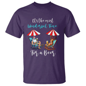 Funny Christmas in July Drinking T Shirt It's The Most Wonderful Time For A Beer TS02 Purple Printyourwear