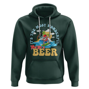 Funny Christmas in July Drinking Hoodie It's The Most Wonderful Time For A Beer TS02 Dark Forest Green Printyourwear