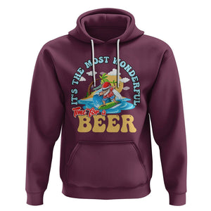 Funny Christmas in July Drinking Hoodie It's The Most Wonderful Time For A Beer TS02 Maroon Printyourwear