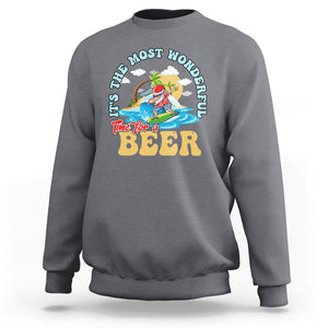 Funny Christmas in July Drinking Sweatshirt It's The Most Wonderful Time For A Beer TS02 Charcoal Printyourwear