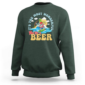 Funny Christmas in July Drinking Sweatshirt It's The Most Wonderful Time For A Beer TS02 Dark Forest Green Printyourwear