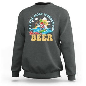 Funny Christmas in July Drinking Sweatshirt It's The Most Wonderful Time For A Beer TS02 Dark Heather Printyourwear