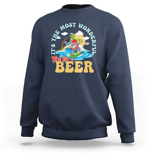 Funny Christmas in July Drinking Sweatshirt It's The Most Wonderful Time For A Beer TS02 Navy Printyourwear