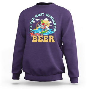 Funny Christmas in July Drinking Sweatshirt It's The Most Wonderful Time For A Beer TS02 Purple Printyourwear