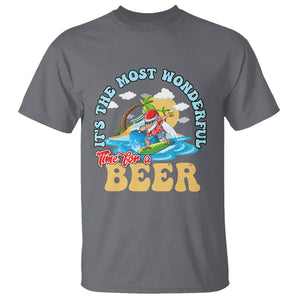 Funny Christmas in July Drinking T Shirt It's The Most Wonderful Time For A Beer TS02 Charcoal Printyourwear