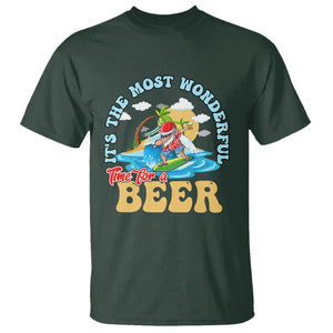 Funny Christmas in July Drinking T Shirt It's The Most Wonderful Time For A Beer TS02 Dark Forest Green Printyourwear