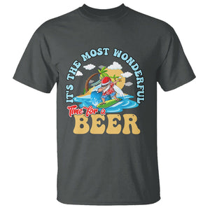 Funny Christmas in July Drinking T Shirt It's The Most Wonderful Time For A Beer TS02 Dark Heather Printyourwear