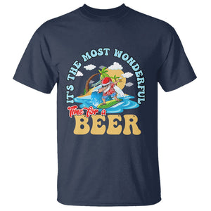 Funny Christmas in July Drinking T Shirt It's The Most Wonderful Time For A Beer TS02 Navy Printyourwear