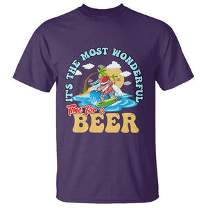 Funny Christmas in July Drinking T Shirt It's The Most Wonderful Time For A Beer TS02 Purple Printyourwear