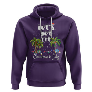 Let's Get Lit Chrismast In July Hoodie Xmas Lights Palm Tree Decoration TS02 Purple Printyourwear