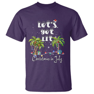 Let's Get Lit Chrismast In July T Shirt Xmas Lights Palm Tree Decoration TS02 Purple Printyourwear