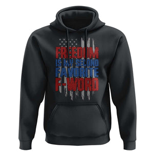 American Patriotic Hoodie Freedom Is My Second Favorite F-Word Retro US Flag TS02 Black Print Your Wear