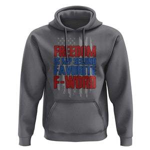 American Patriotic Hoodie Freedom Is My Second Favorite F-Word Retro US Flag TS02 Charcoal Print Your Wear