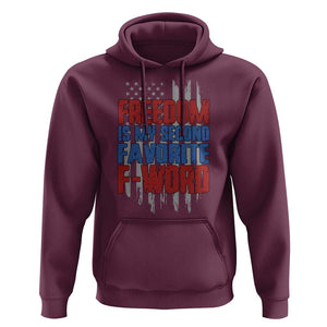 American Patriotic Hoodie Freedom Is My Second Favorite F-Word Retro US Flag TS02 Maroon Print Your Wear