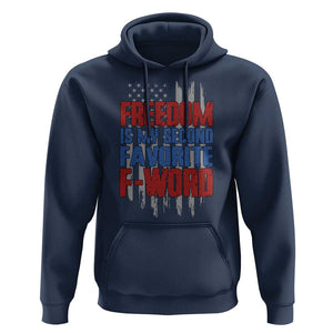 American Patriotic Hoodie Freedom Is My Second Favorite F-Word Retro US Flag TS02 Navy Print Your Wear