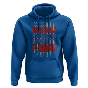 American Patriotic Hoodie Freedom Is My Second Favorite F-Word Retro US Flag TS02 Royal Blue Print Your Wear