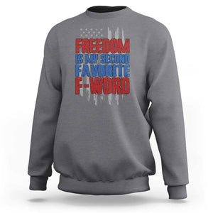 American Patriotic Sweatshirt Freedom Is My Second Favorite F-Word Retro US Flag TS02 Charcoal Print Your Wear