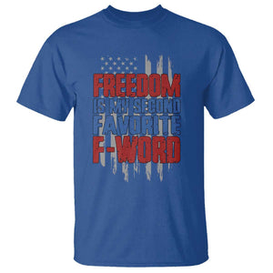 American Patriotic T Shirt Freedom Is My Second Favorite F-Word Retro US Flag TS02 Royal Blue Print Your Wear