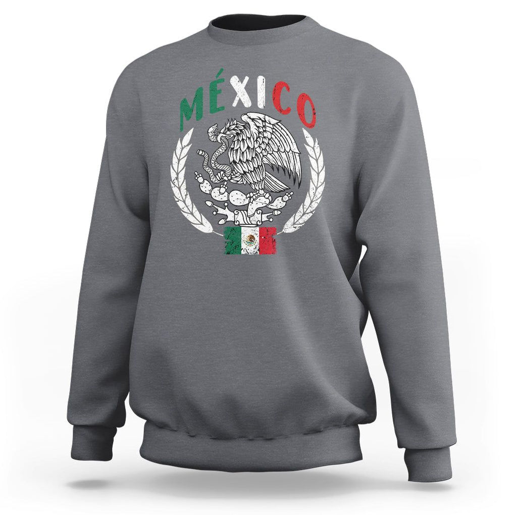 Mexican Flag Eagle Sweatshirt Viva Mexico Latino Hispanic Heritage TS02 Charcoal Printyourwear