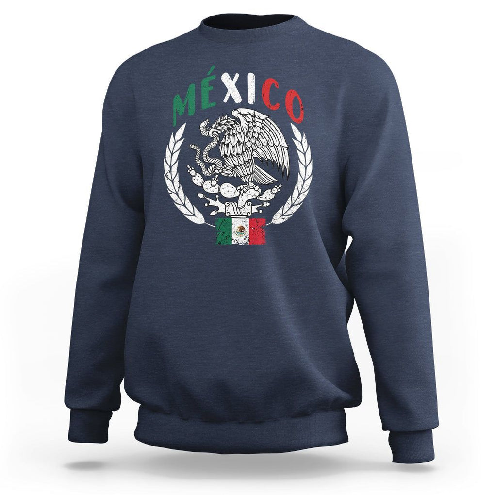 Mexican Flag Eagle Sweatshirt Viva Mexico Latino Hispanic Heritage TS02 Navy Printyourwear