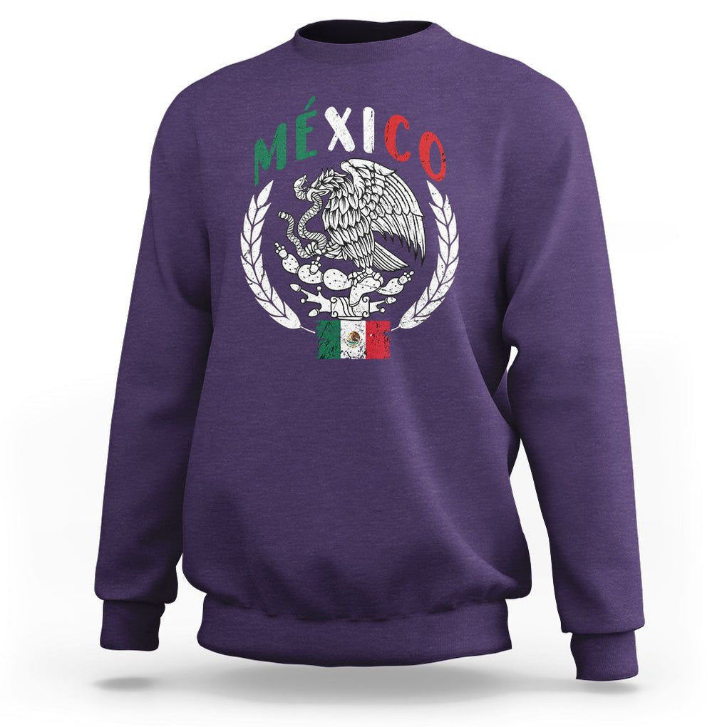 Mexican Flag Eagle Sweatshirt Viva Mexico Latino Hispanic Heritage TS02 Purple Printyourwear