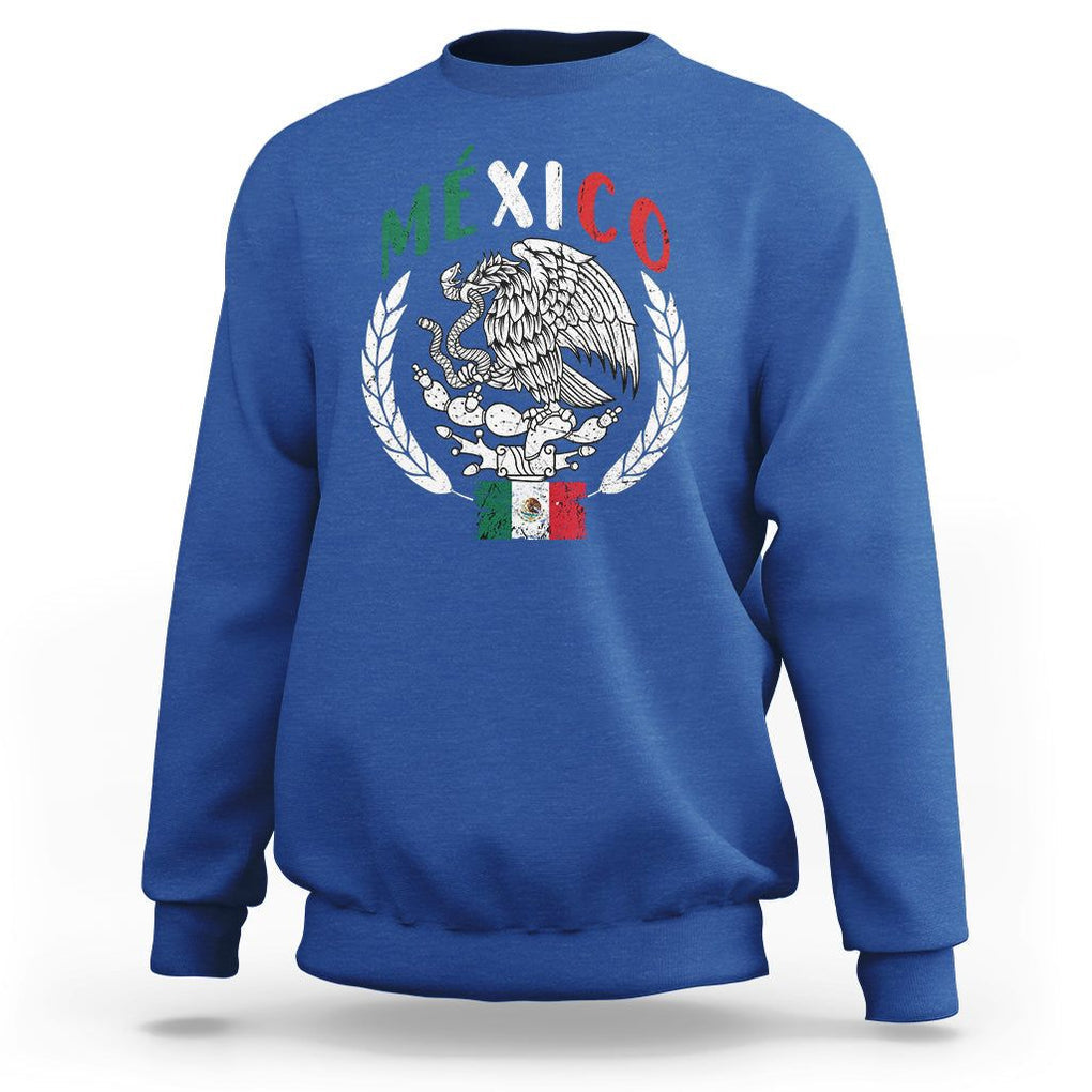 Mexican Flag Eagle Sweatshirt Viva Mexico Latino Hispanic Heritage TS02 Royal Blue Printyourwear
