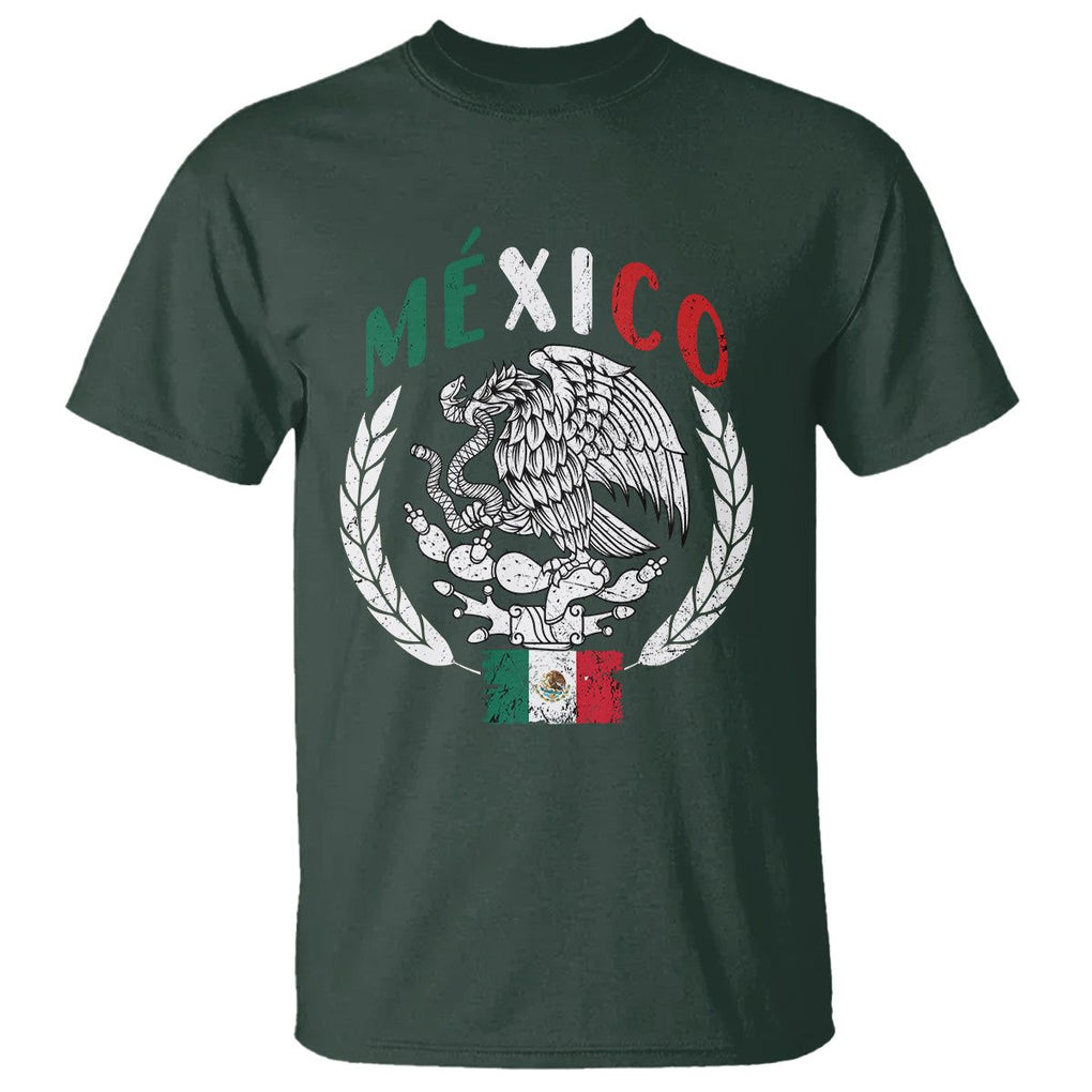Mexican Flag Eagle T Shirt Viva Mexico Latino Hispanic Heritage TS02 Dark Forest Green Printyourwear
