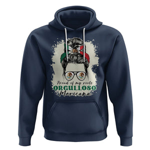 Mexican Girl Hoodie Proud Of My Roots Orgulloso Mexicana Messy Bun Latina Hispanic TS02 Navy Printyourwear