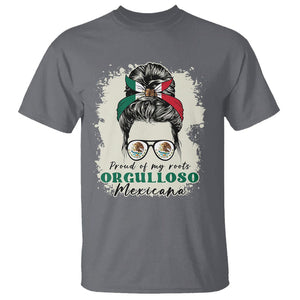 Mexican Girl T Shirt Proud Of My Roots Orgulloso Mexicana Messy Bun Latina Hispanic TS02 Charcoal Printyourwear