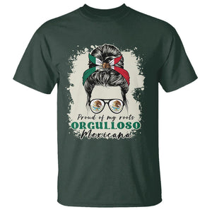 Mexican Girl T Shirt Proud Of My Roots Orgulloso Mexicana Messy Bun Latina Hispanic TS02 Dark Forest Green Printyourwear