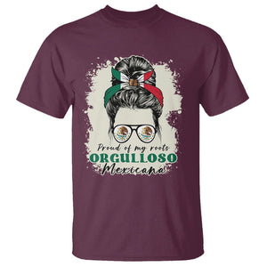 Mexican Girl T Shirt Proud Of My Roots Orgulloso Mexicana Messy Bun Latina Hispanic TS02 Maroon Printyourwear