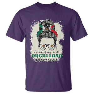 Mexican Girl T Shirt Proud Of My Roots Orgulloso Mexicana Messy Bun Latina Hispanic TS02 Purple Printyourwear