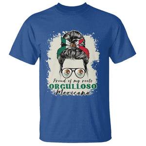 Mexican Girl T Shirt Proud Of My Roots Orgulloso Mexicana Messy Bun Latina Hispanic TS02 Royal Blue Printyourwear