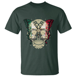 Mexican Sugar Skull T Shirt Mexico Flag Butterfly Latino Hispanic Heritage TS02 Dark Forest Green Printyourwear