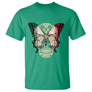 Mexican Sugar Skull T Shirt Mexico Flag Butterfly Latino Hispanic Heritage TS02 Irish Green Printyourwear