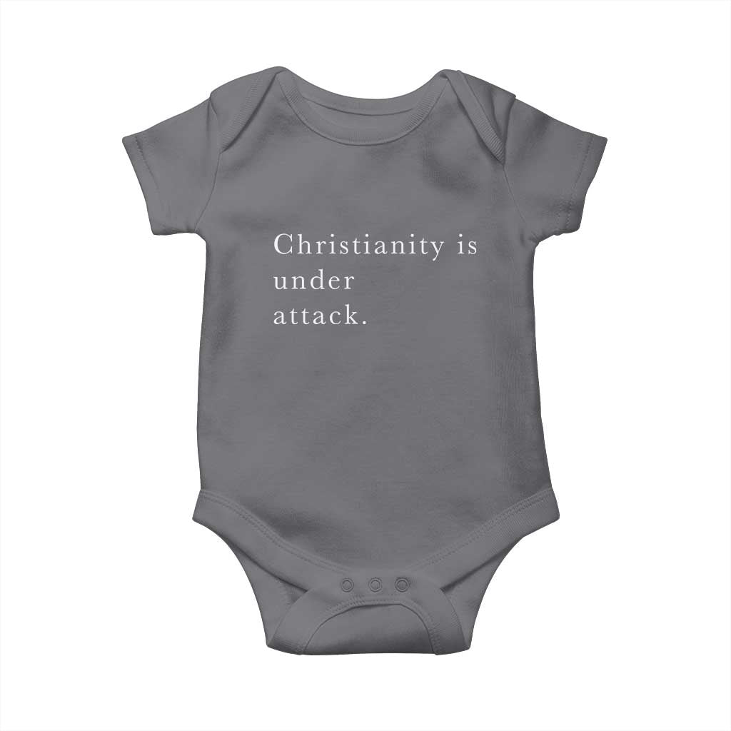 Christianity Is Under Attack Baby Onesie Pray for Grand Blanc Michigan Faith Support TS02 Charcoal Print Your Wear