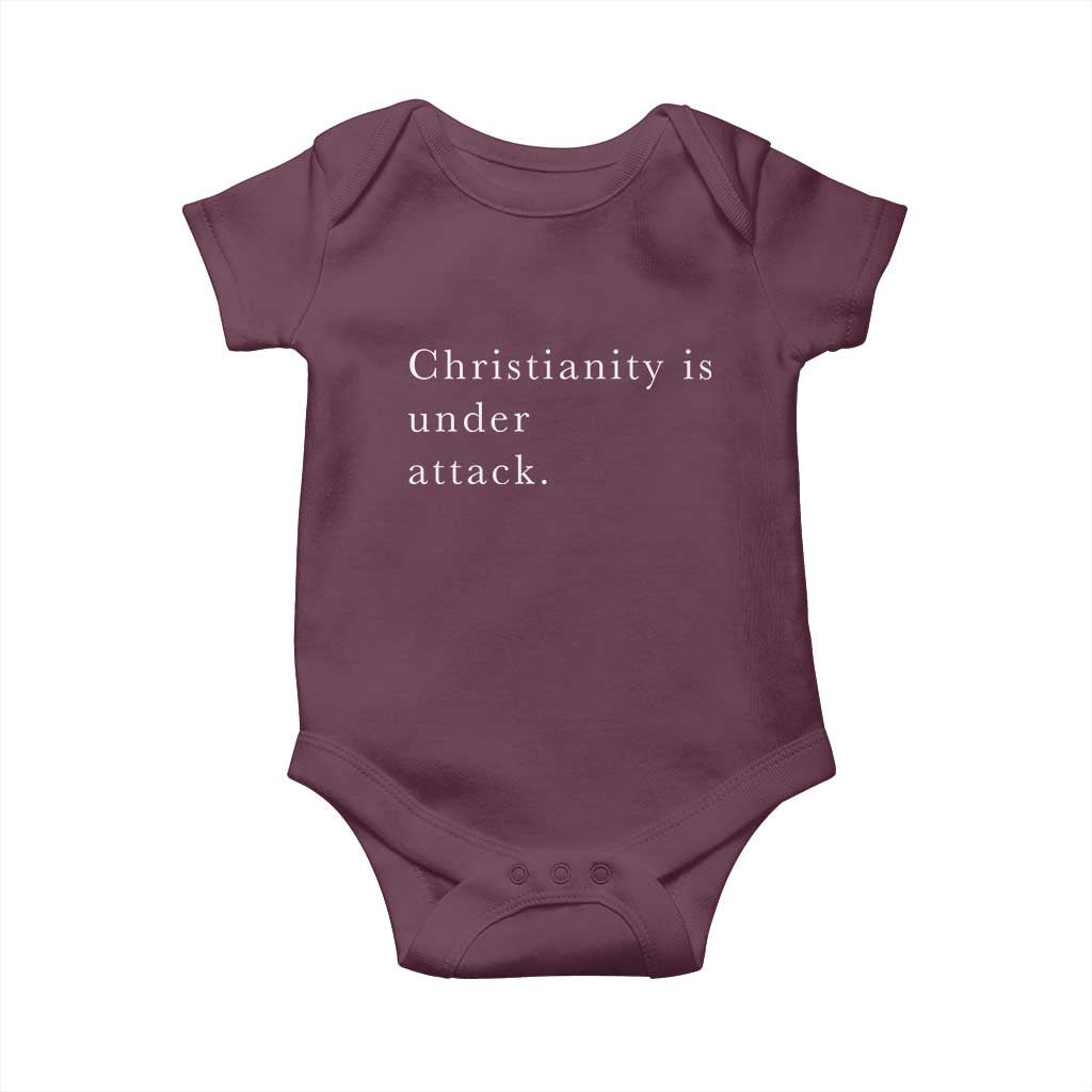 Christianity Is Under Attack Baby Onesie Pray for Grand Blanc Michigan Faith Support TS02 Maroon Print Your Wear