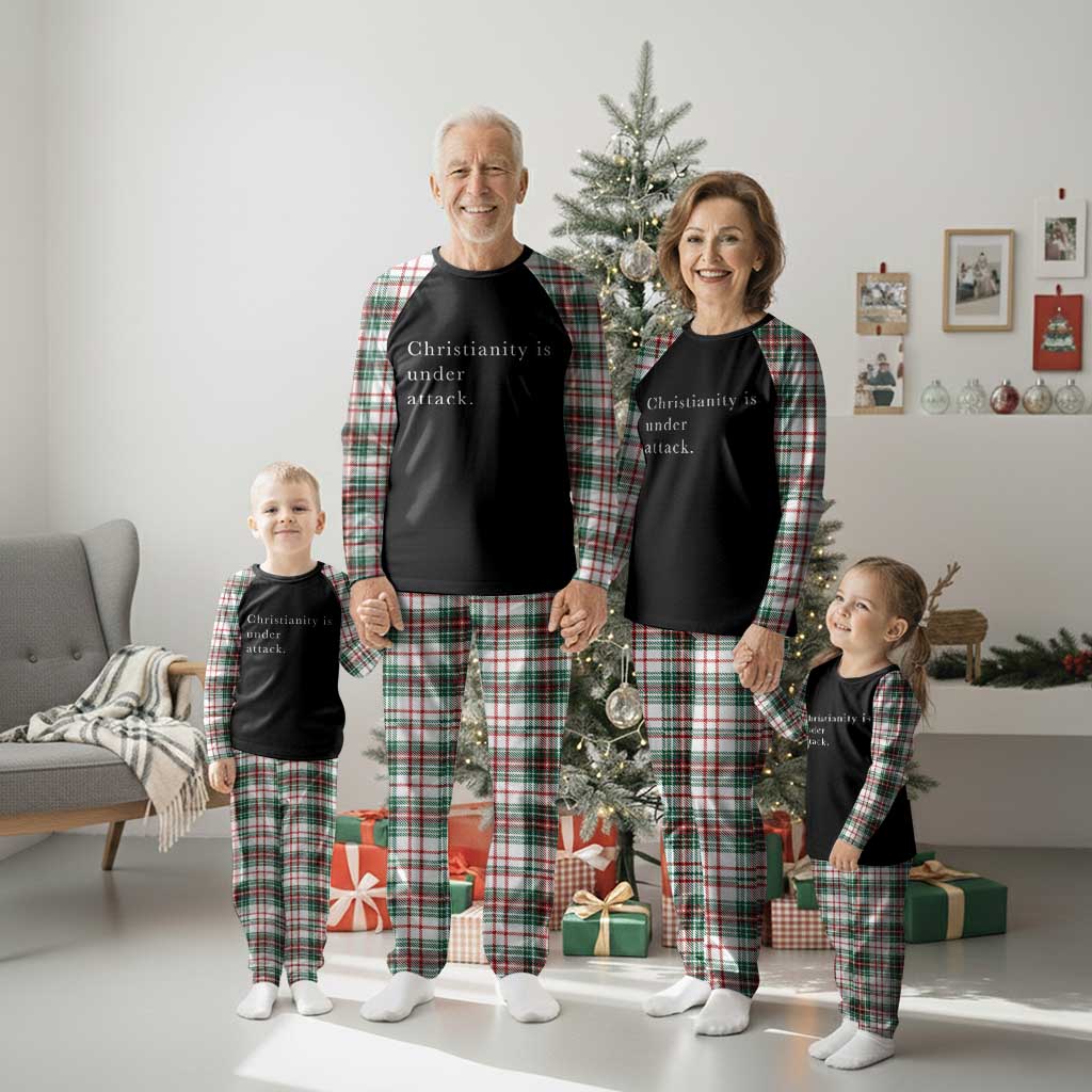 Christianity Is Under Attack Plaid Pajama Set Pray for Grand Blanc Michigan Faith Support TS02 Christmas Plaid Print Your Wear