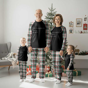 Christianity Is Under Attack Plaid Pajama Set Pray for Grand Blanc Michigan Faith Support TS02 Christmas Plaid Print Your Wear