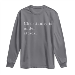Christianity Is Under Attack Long Sleeve Shirt Pray for Grand Blanc Michigan Faith Support TS02 Charcoal Print Your Wear