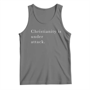 Christianity Is Under Attack Tank Top Pray for Grand Blanc Michigan Faith Support TS02 Black Heather Print Your Wear